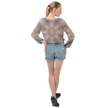 Load image into Gallery viewer, Banded Bottom Chiffon Top - Frost and Romance Kaleidoscope