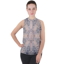 Load image into Gallery viewer, Mock Neck Chiffon Sleeveless Top - Frost and Romance Kaleidoscope
