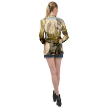 Load image into Gallery viewer, Long Sleeve Satin Shirt - Sunlit Iris Design