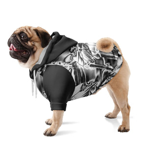 Dog Zip Up Hoodie - Chrome Daisies Design
