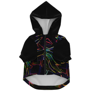 Dog Zip Up Hoodie - Abstract Daisies Design