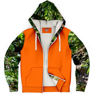 Microfleece Zip Up Hoodie - Forest Knoll Safety Orange