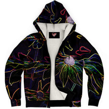 Load image into Gallery viewer, Microfleece Zip Up Hoodie - Abstract Daisies Design