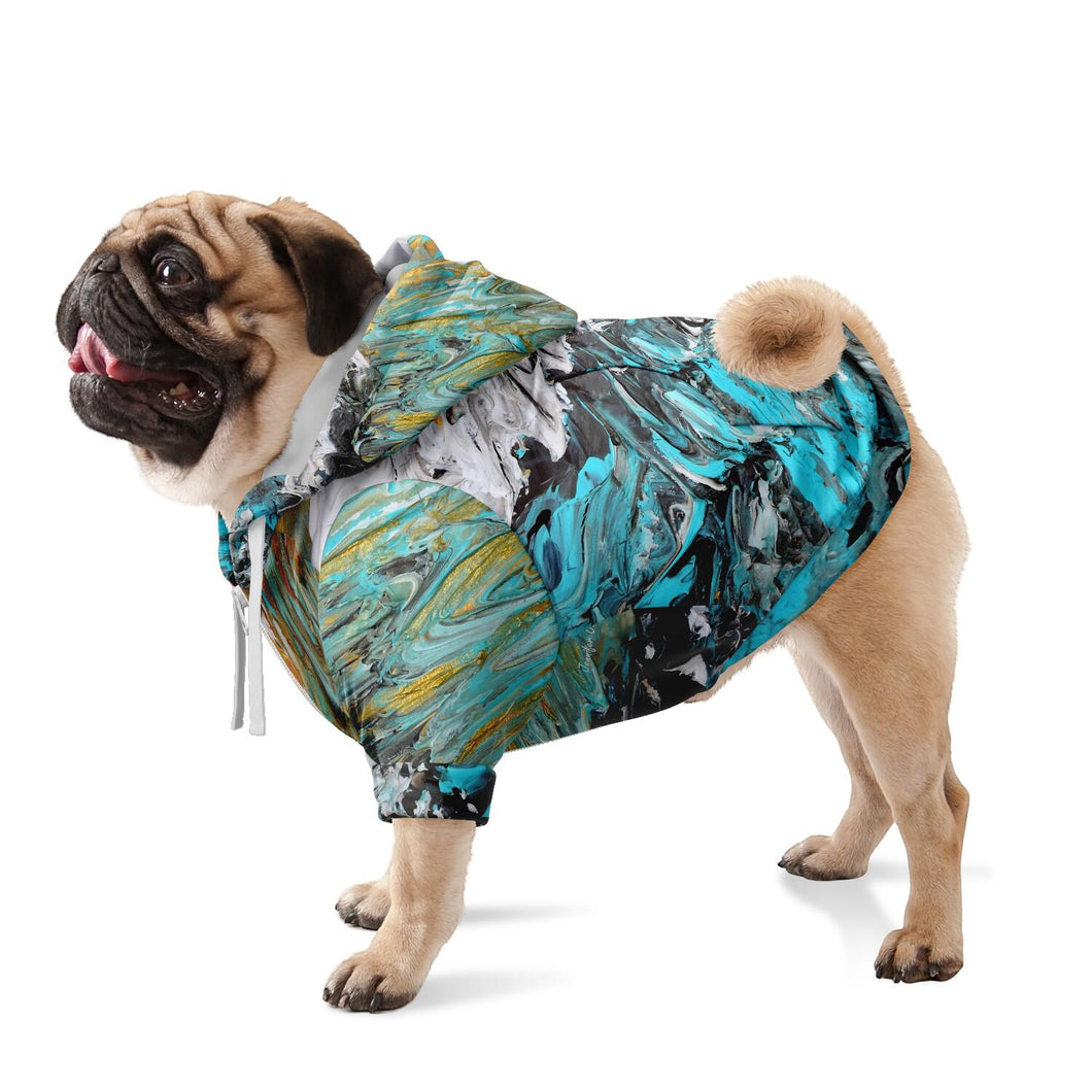 Dog Zip Up Hoodie - Abstract Sand and Surf Painting