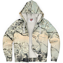 Load image into Gallery viewer, Microfleece Zip Up Hoodie - Frost and Romance Design