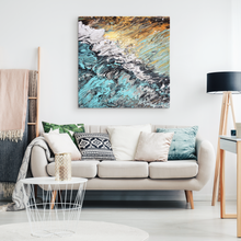 Load image into Gallery viewer, Canvas Wrap Square Frame - Abstract Sand and Surf Design